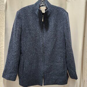 Jones New York Blue zipper up coat